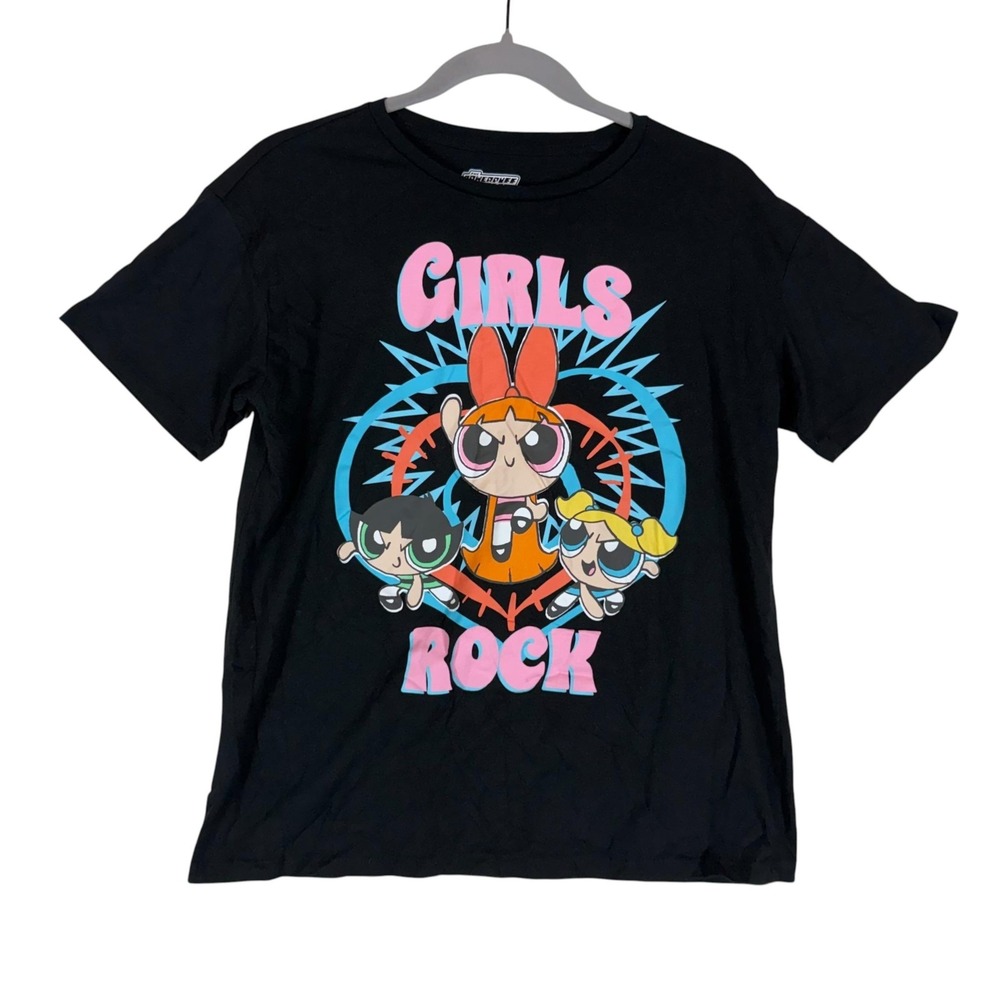 The Powerpuff Girls Shirt Girls XL 14-16 Black Girls Rock Graphic Tee Cartoon